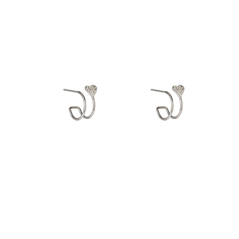 Double Heart Stud - E66469-1 - RH