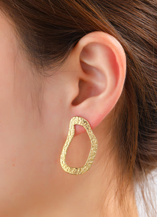 Hammered Open Stud - E66297-2 - 14K