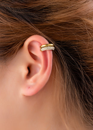 Double Sparkly Earcuff - C66368-2 - 14K
