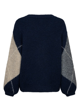 Argyle trui SRB5067 Indigo van Red Button - detail