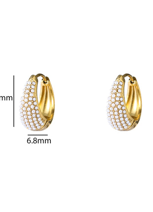 Pearly Drop Hoop - E61521-2 - 14K