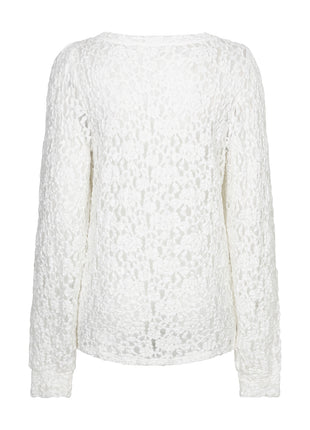 Red Button Top Lace Offwhite