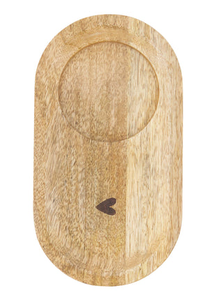 Houten serveerplank hart naturel - Zusss