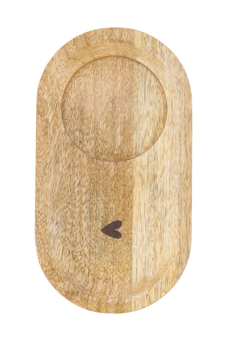 Houten serveerplank hart naturel - Zusss