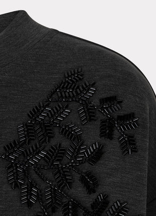 Trui Embellishment modal W26.05705 Charcoal - Esqualo