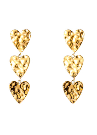 3 Hammered Hearts - E66312-2 - 14K