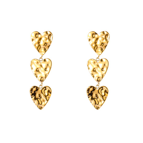 3 Hammered Hearts - E66312-2 - 14K