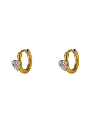 Sparkle Clover Hoop - E66467-2 - 14K
