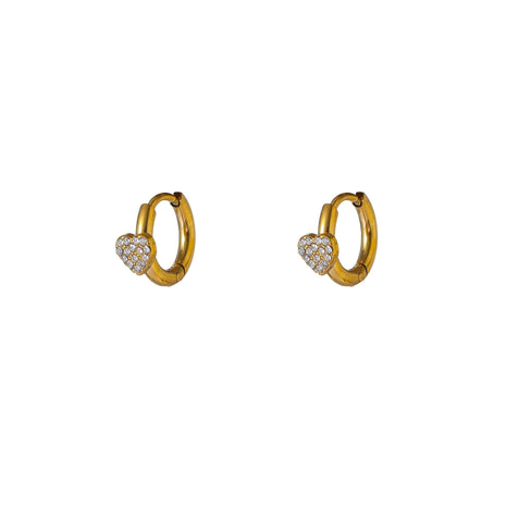Sparkle Clover Hoop - E66467-2 - 14K