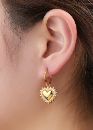 Radiant Pearl Heart - E66271-2 - 14K
