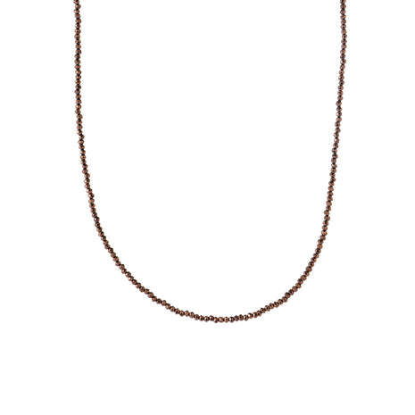 Collier de petites perles - N66514-06 - Brun foncé