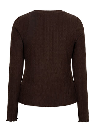 Red Button Top Fine Knit Espresso