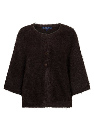 Red Button fuzzy poncho espresso