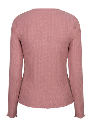 Red Button Top Fine Knit Mauve
