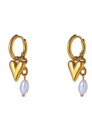 Double Hearts Hoop - E66264-2 - 14K