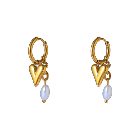 Double Hearts Hoop - E66264-2 - 14K