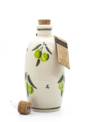 Beneoliva Ceramic Olives - biologische Arbequina olijfolie in handgeschilderde keramische fles