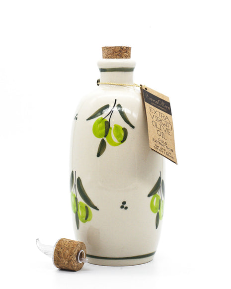 Beneoliva Ceramic Olives - biologische Arbequina olijfolie in handgeschilderde keramische fles