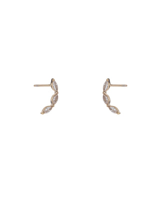 3 oval Stones Stud - 14K goud - Juwelen & mooimakers