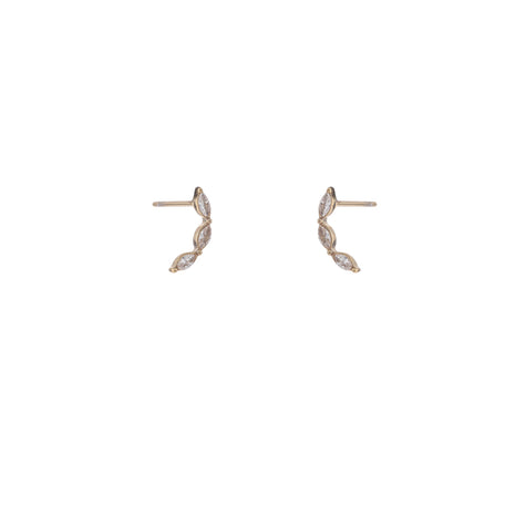 3 oval Stones Stud - 14K goud - Juwelen & mooimakers