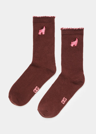 Sokken Ruffledog bruin CKS