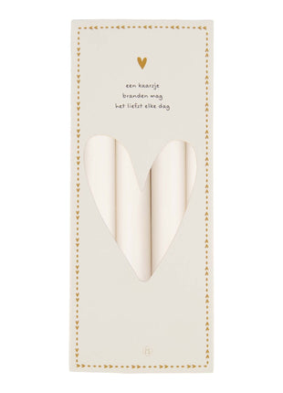 4 rustieke kaarsen 20 cm kleur off white - Lifestyle - In huis - Kaarsen - Basis kaarsen