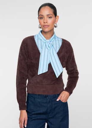 Geisha blouse 63915-20 Mineral blue/brown