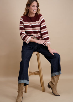 Trui - 842244 - Rose bordeau ecru or