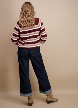 Trui - 842244 - Rose bordeau ecru or