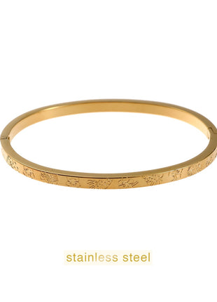 Leafy Bangle - B56020-2 - 14K