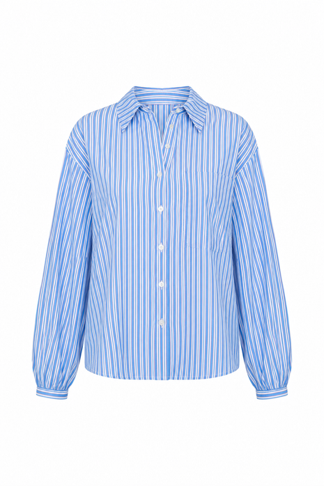 Blouse stripes - 63614-14 - White/Blue/Red