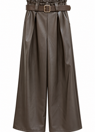 Broek - Fake Leather - Bruin