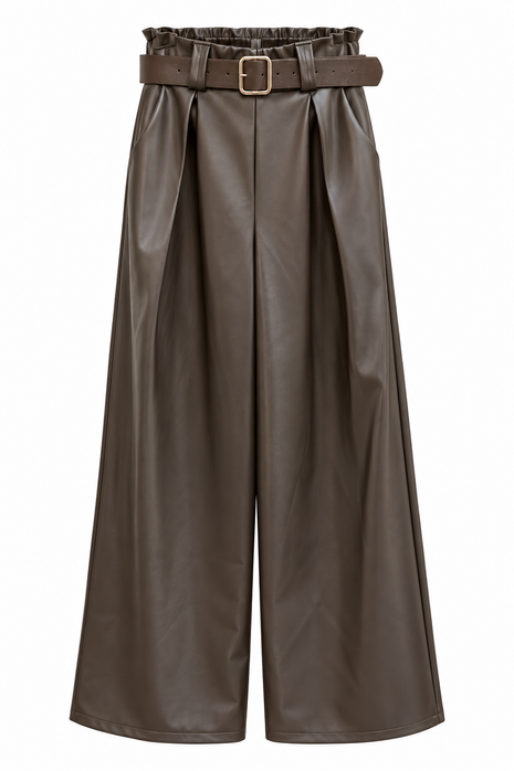 Broek - Fake Leather - Bruin