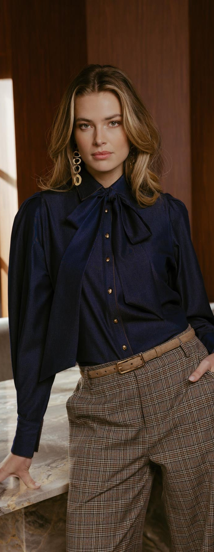 Blouse Lissa Denim Dark Blue - C&S The Label