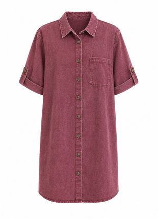 Jurk in jeans - (bordeaux)