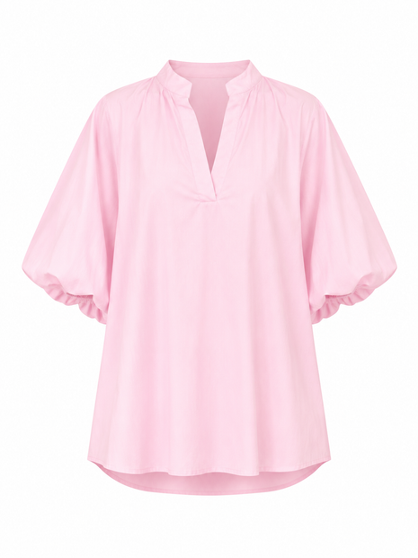 Roze bloes met pofmouw van Charlotte Marie