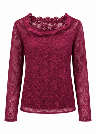 Kanten top (lange m.) - Balvano B601 (burgundy)