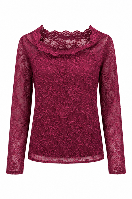 Kanten top (lange m.) - Balvano B601 (burgundy)