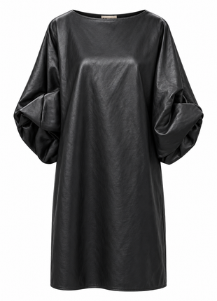 Jurk - Victorine - Faux Cuir Zwart
