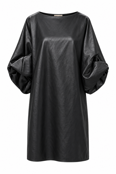 Jurk - Victorine - Faux Cuir Zwart