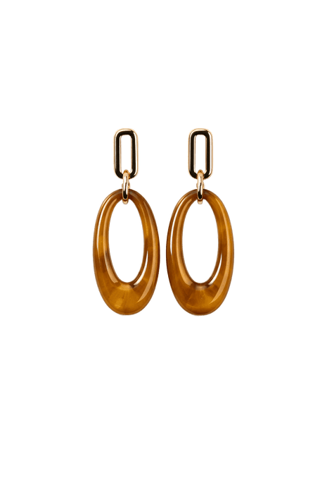 Oorbellen - Amber Oval Link by Charlotte Marie Jewelry