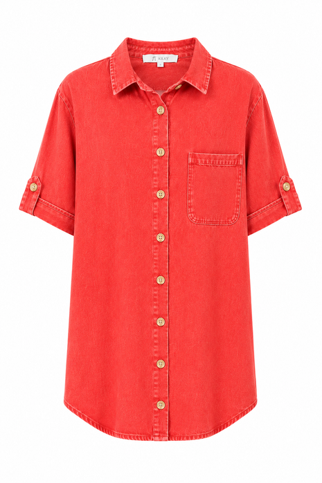 Jurk - Jeanslook - Koraal