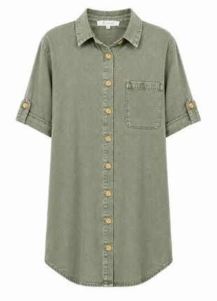 Kleid - Jeans-Look - Khaki