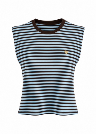 T-shirt strepen (bruin/blauw)