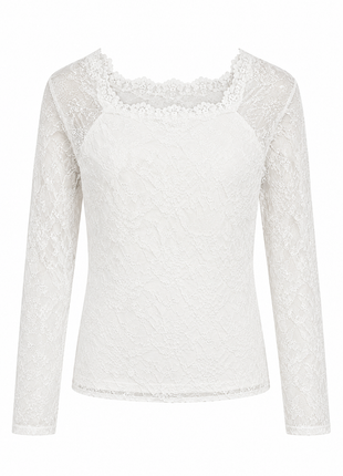 Kanten top (lange m.) - Balvano B601 (off white)