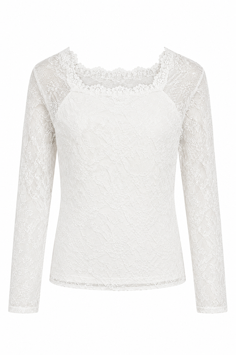 Kanten top (lange m.) - Balvano B601 (off white)