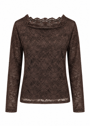 Kanten top (lange m.) - Balvano B601 (brown)
