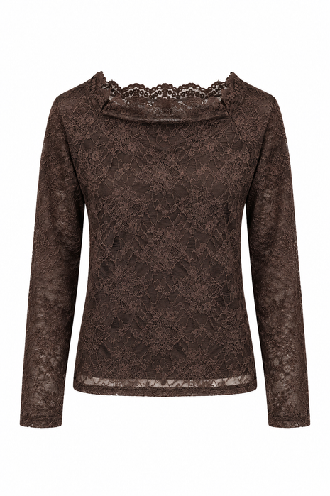 Kanten top (lange m.) - Balvano B601 (brown)