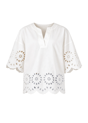 Wijde bloes met kant - Trudy.7002623 - Snow white by Rino & Pelle