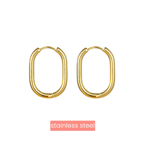 Oval Hoop - E3961-2-E1407-2 - 14K